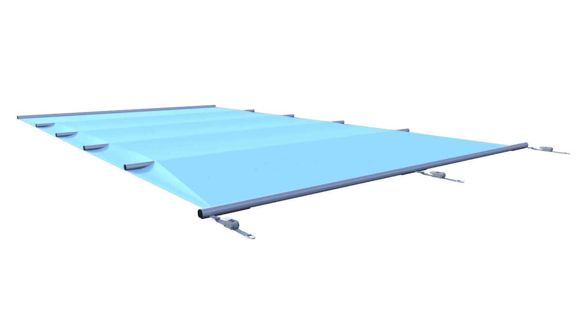 Bâche de sécurité pour piscine, bleue, au m².