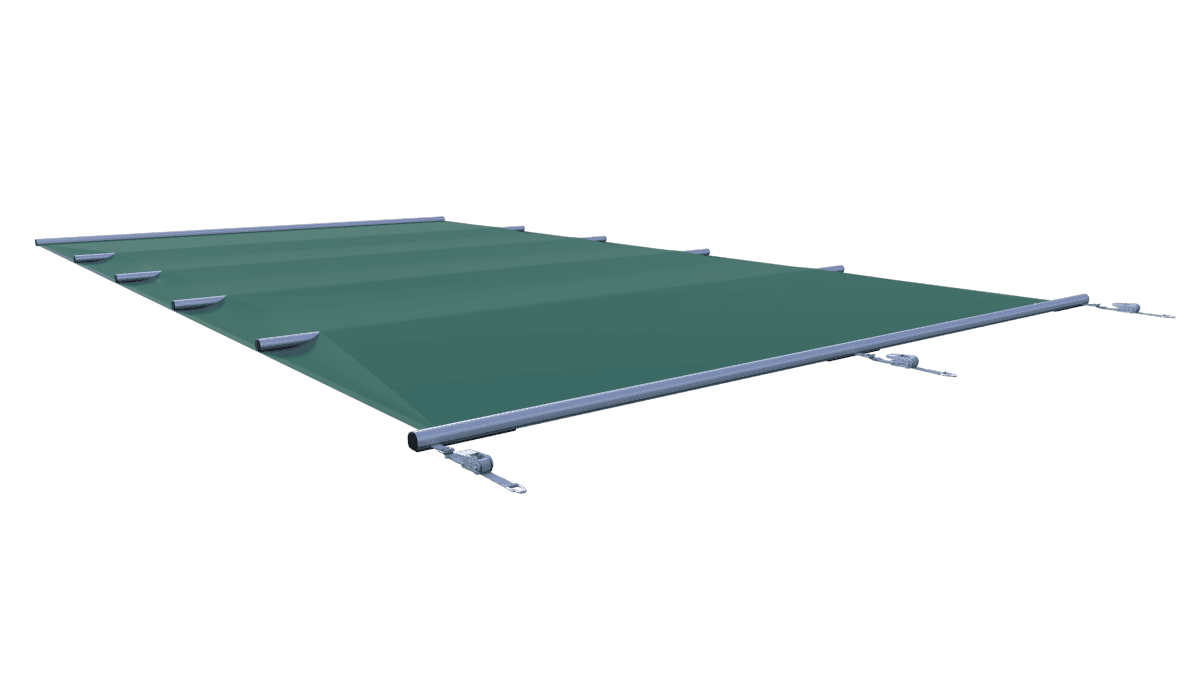 Couverture de sécurité pour piscines en vert, par m², idéale pour une sécurité et une protection accrues.