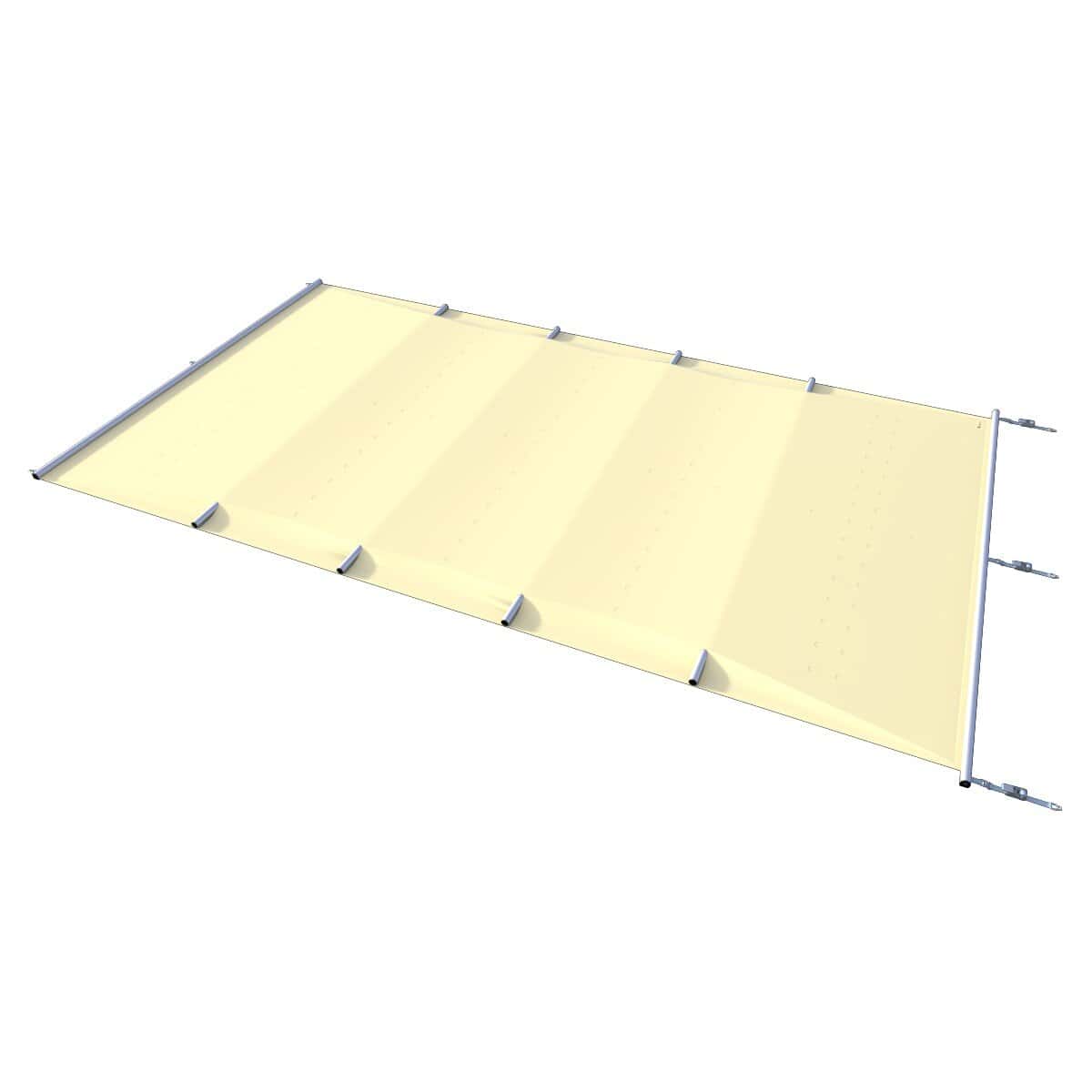 Bâche de sécurité pour piscines en couleur vanille, adaptée pour une sécurité et une protection supplémentaires.