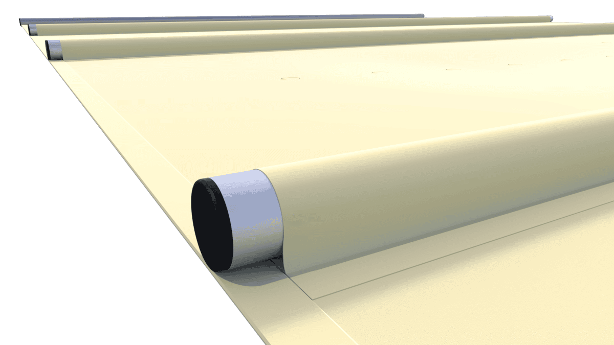 Tube de sécurité pour couverture de piscine en couleur vanille.