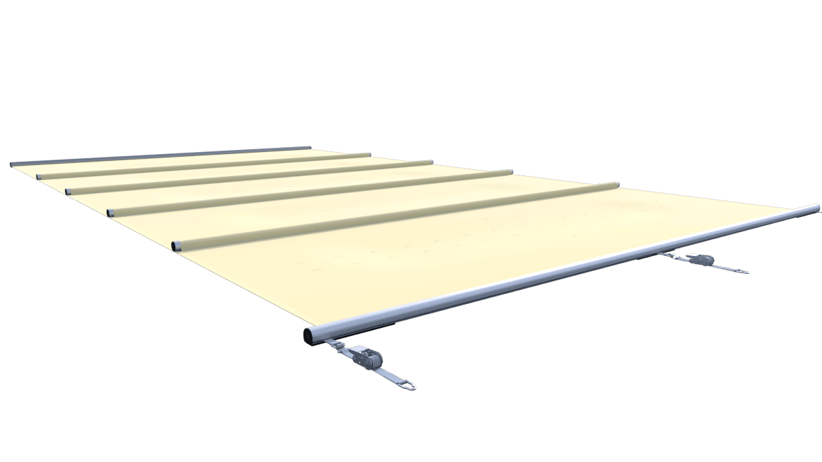 Couverture de sécurité pour piscine avec tube en couleur Vanille.
