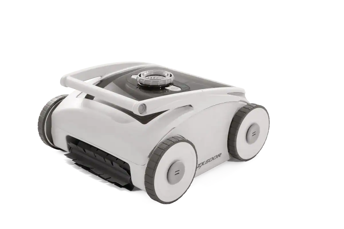 Robot de piscine Intex ZX500 pour un nettoyage automatique, sans fil et économe en énergie.
