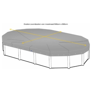 Bâche de piscine ovale 500x300cm pour la protection et l'entretien.