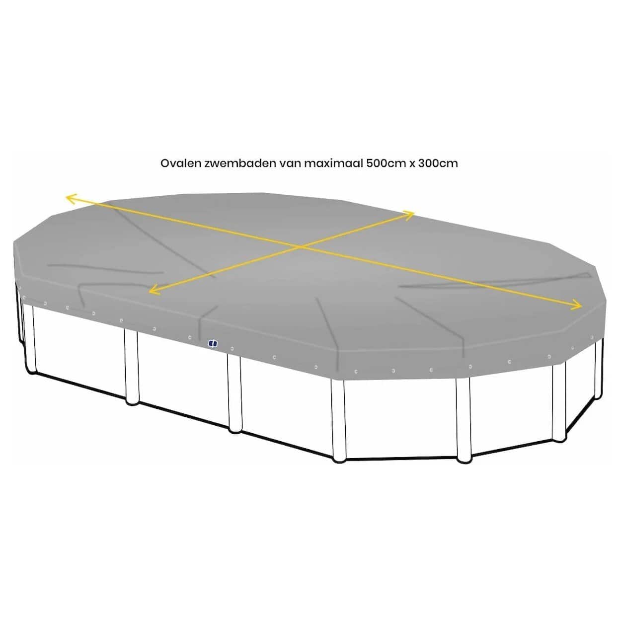 Bâche de piscine ovale 500x300cm pour la protection et l'entretien.