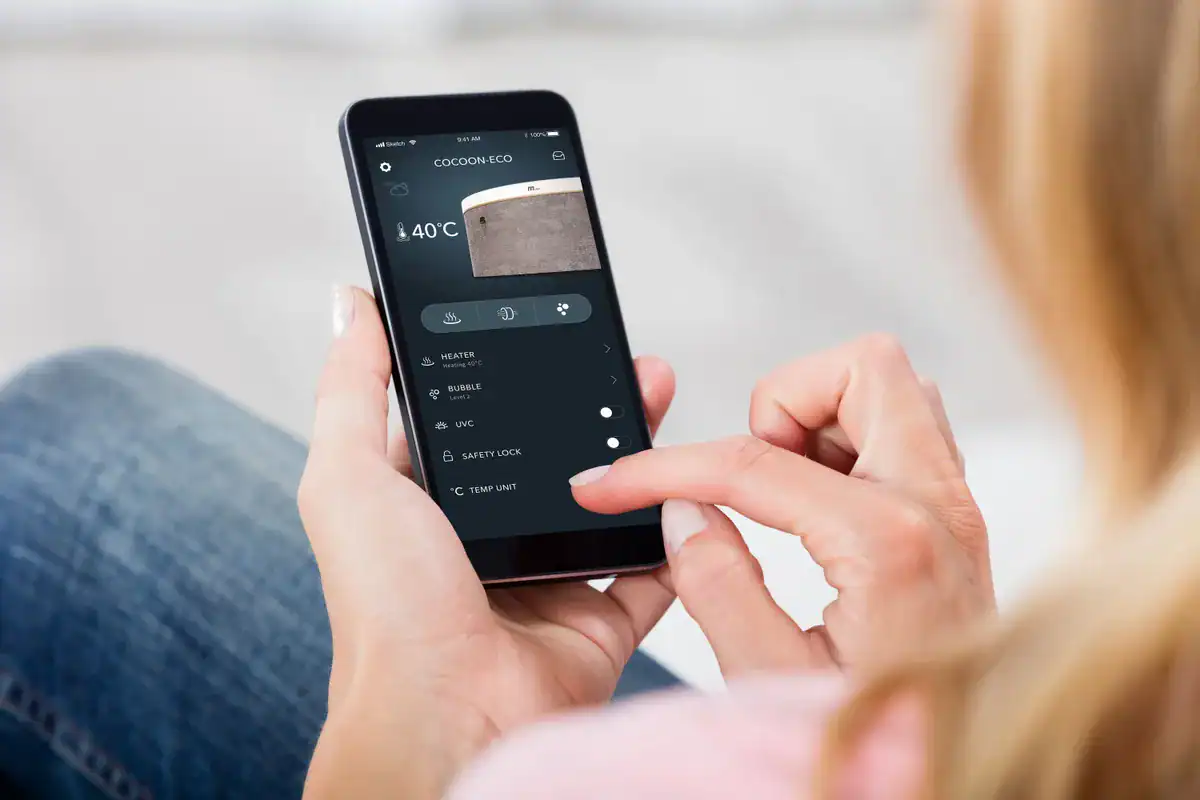 Commande du spa hors-sol MSpa Verto Cocoon via smartphone.