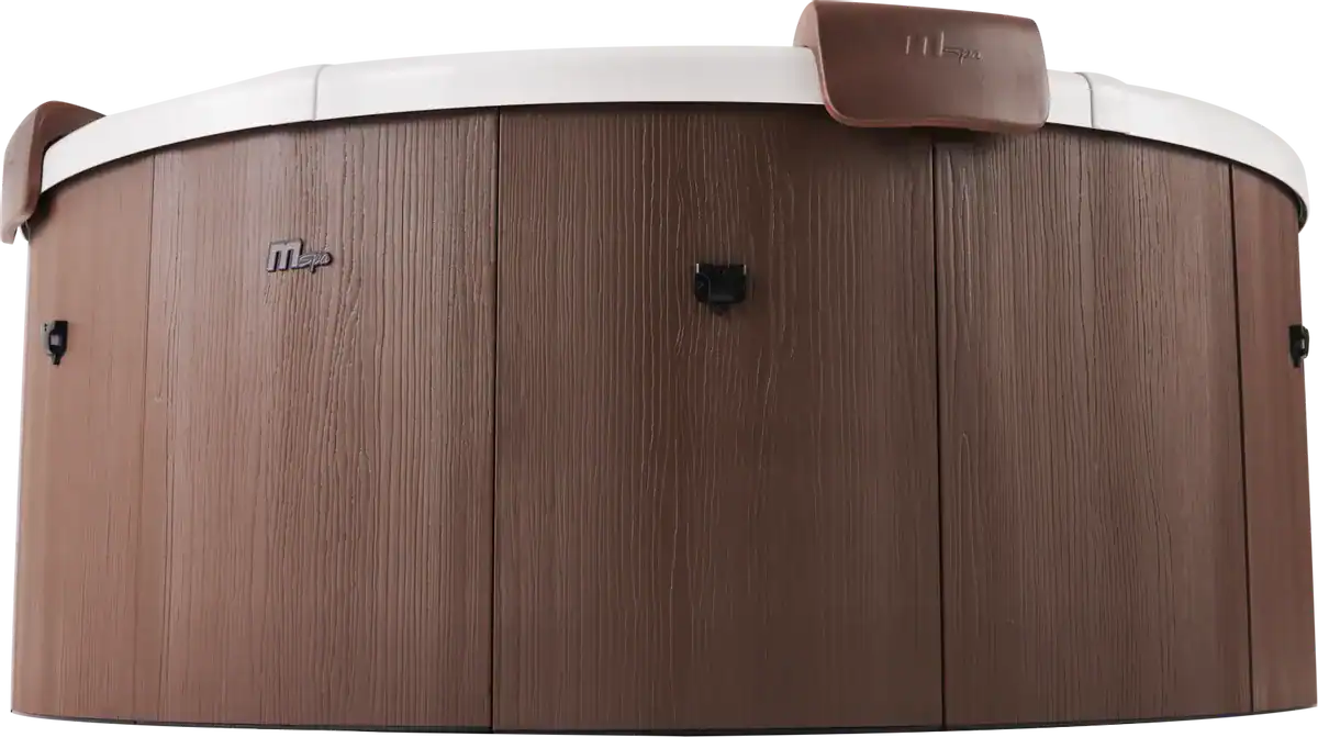 MSpa Rova frame spa pour 6 personnes, aspect bois, bain extérieur.