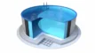 Paroi acier de piscine avec évidements et profilés, Ø320x120 cm.