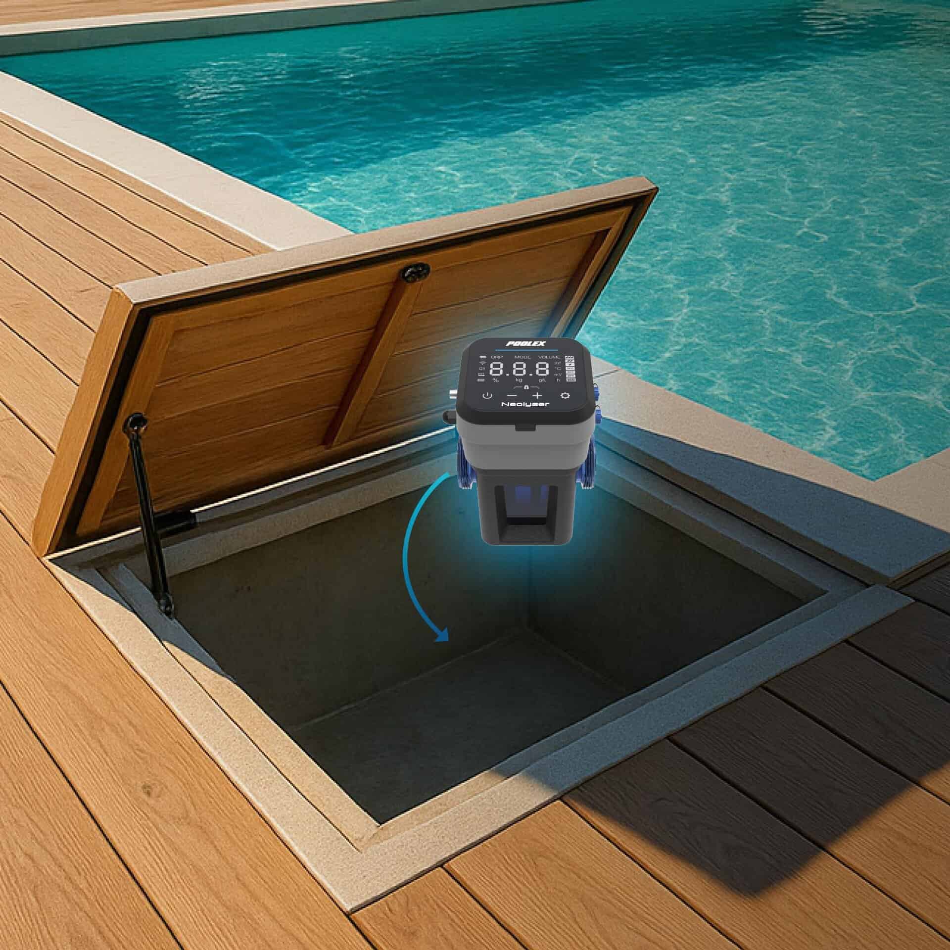 Skimmer automatique de piscine pour une eau propre.