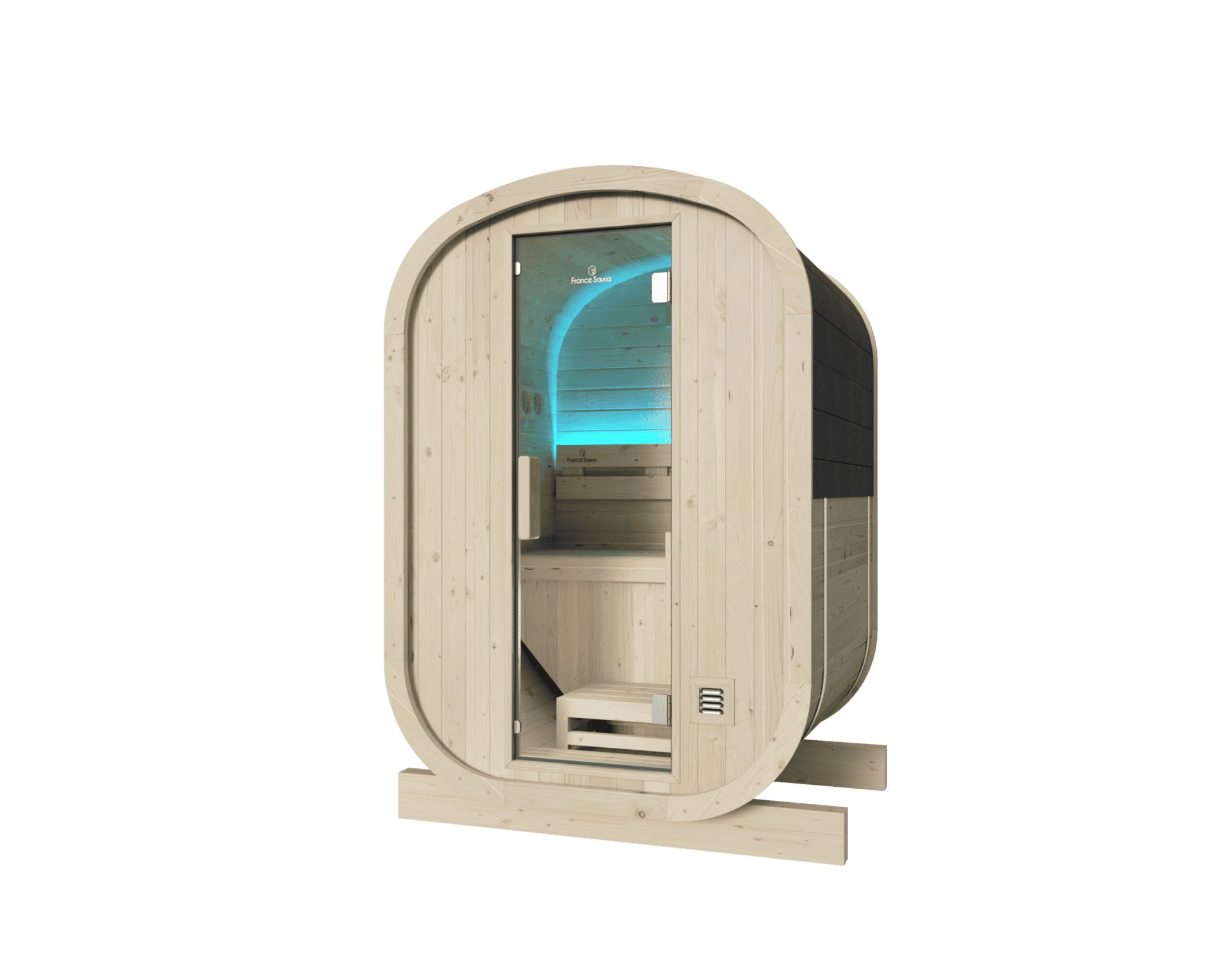 Sauna extérieur compact de luxe Holl's Sauna Gaïa Urban avec finition moderne.