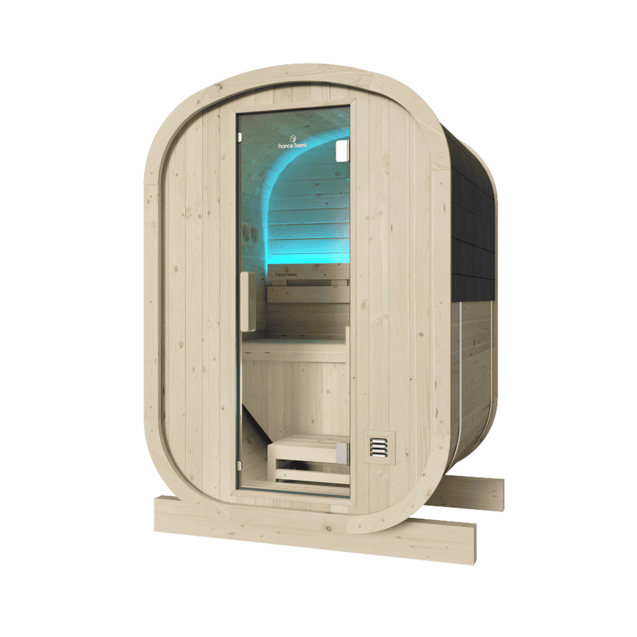 Holl's Sauna Gaïa Urban – Sauna extérieur compact de luxe (Avec poêle 6,5kw + pierres)