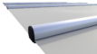 Couverture de sécurité "Segment" en gris clair pour piscines, par m², offre sécurité et protection.