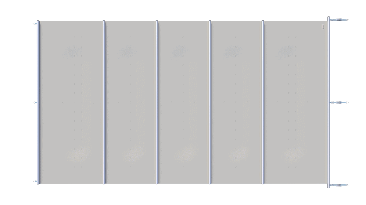 Couverture de sécurité gris clair pour piscines, modèle segment, par m².