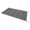 Couverture de sécurité pour piscines en gris foncé, forme segment pour une sécurité et une intimité accrues.