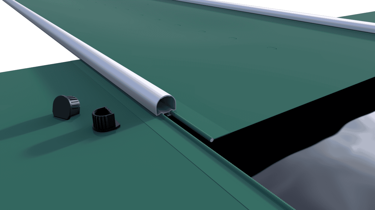 Couverture de sécurité verte pour piscines, au m².