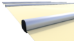 Bâche de sécurité segment coloris vanille pour piscines, fabriquée sur mesure au m².