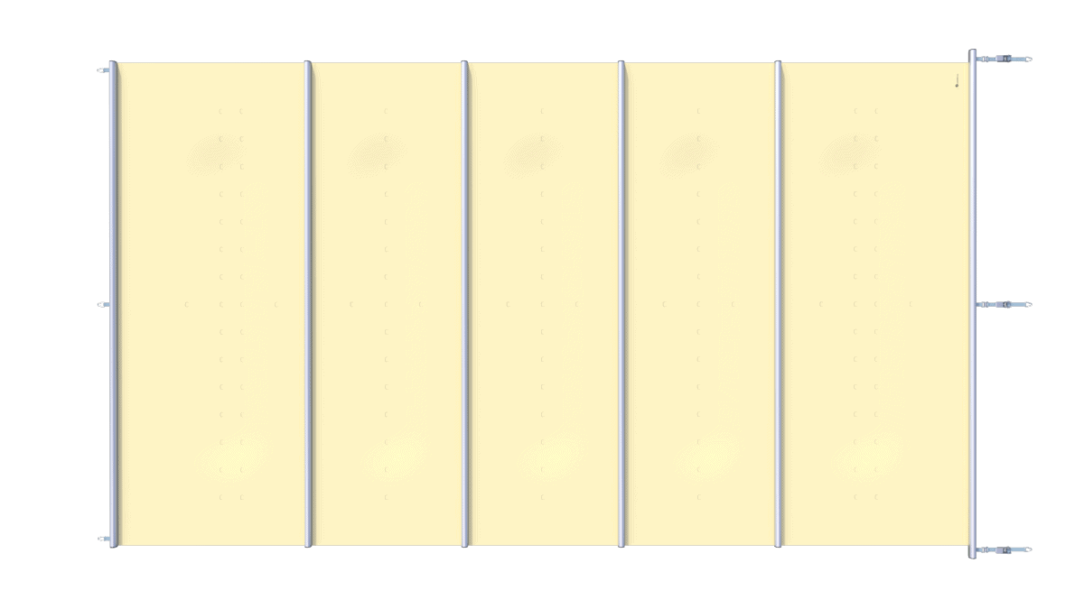 Bâche de sécurité segment coloris vanille, adaptée à la sécurité et à la protection des piscines.