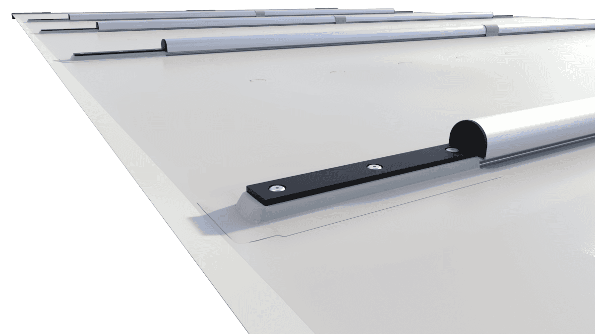 Bâche de sécurité gris clair « Extra Top » pour piscines, au m².