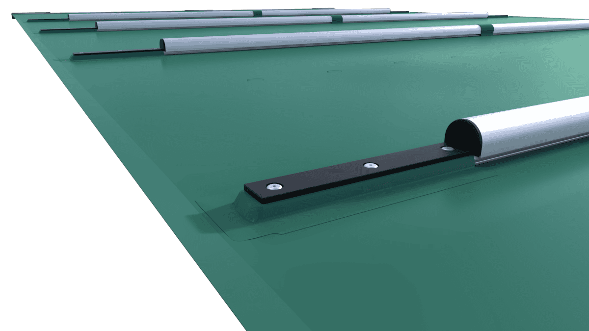 Couverture de sécurité "Extra Top" en vert pour piscines, au m², offre une sécurité et une protection supplémentaires.