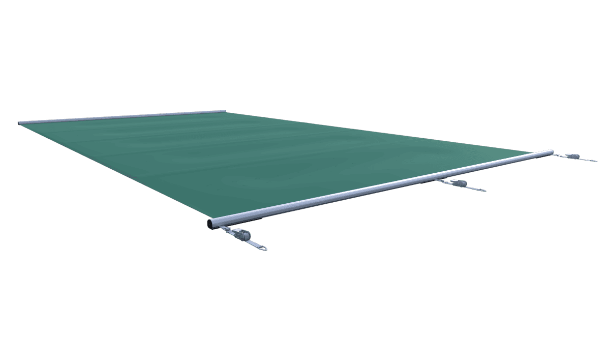 Couverture de sécurité "Extra Top" en vert pour piscines, au m², offre une sécurité et une protection supplémentaires.