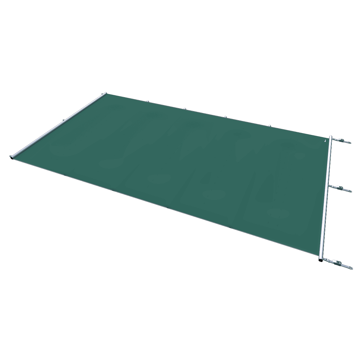 Couverture de sécurité "Extra Top" verte pour piscines, par m², avec systèmes de fixation robustes.