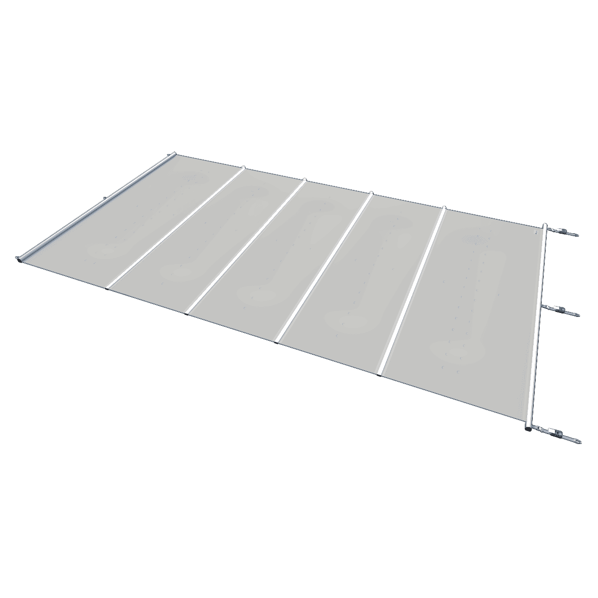 Couverture de sécurité pour piscines en gris clair, par m², pour une sécurité et une protection accrues.