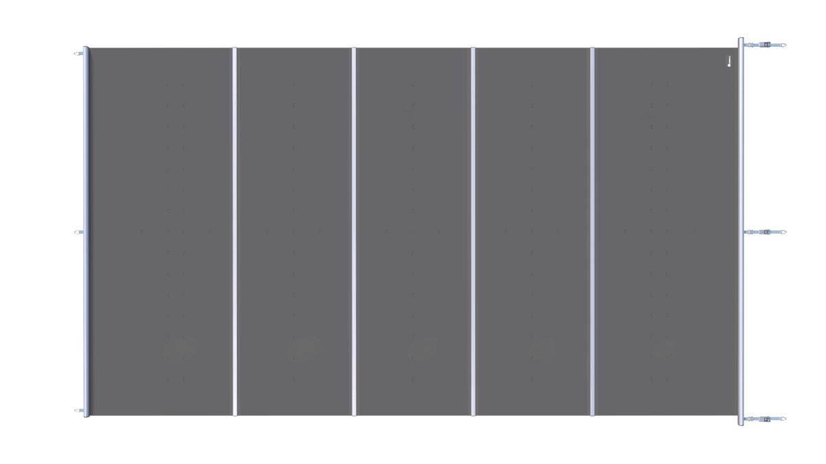 Bâche de sécurité pour piscine en gris foncé, adaptée pour une sécurité supplémentaire.