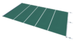 Bâche de sécurité Flat en vert pour piscines, par m², avec fixation solide.