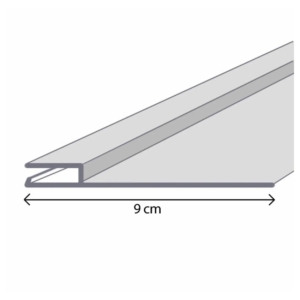 Profilé de sol pour piscine, 9 cm de large, adapté aux remplissages de piscine.