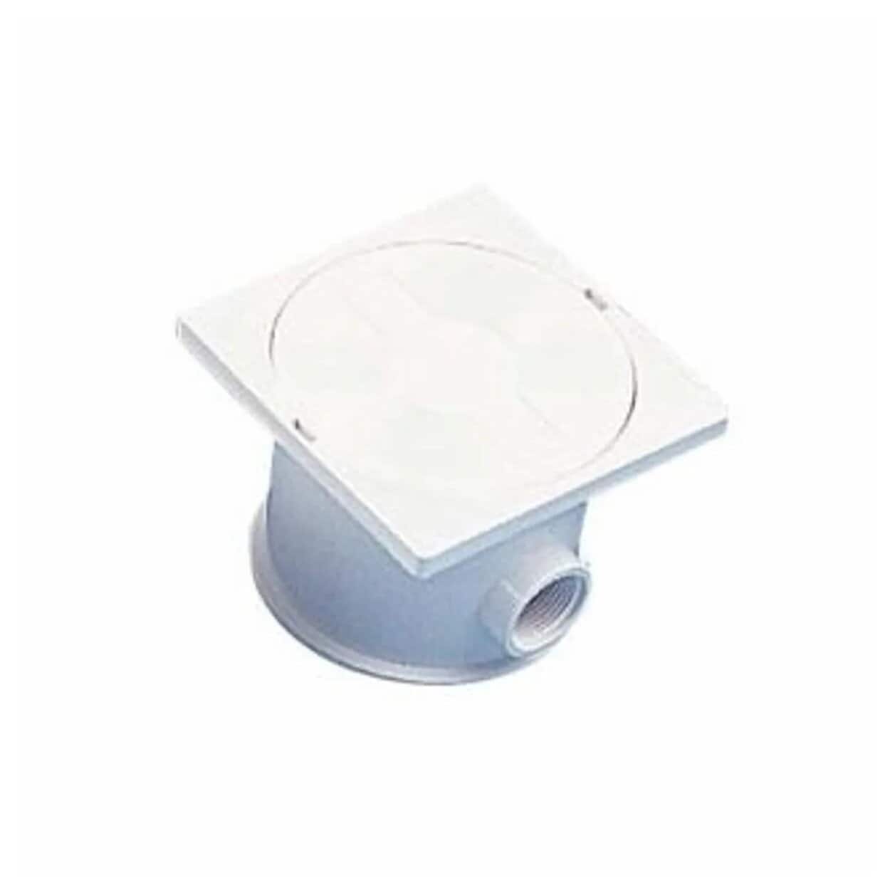 Boîte de raccordement pour installations de piscine, blanche, adaptée aux connexions étanches.