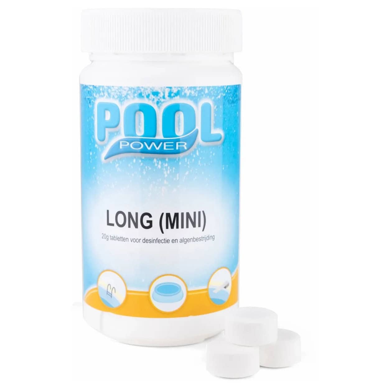 Tablettes de chlore pour le nettoyage de la piscine, 20 grammes, emballage de 1 kg.