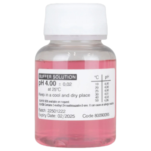 Liquide d'étalonnage pour capteurs pH 4.00, 90 ml, adapté à l'eau de piscine.