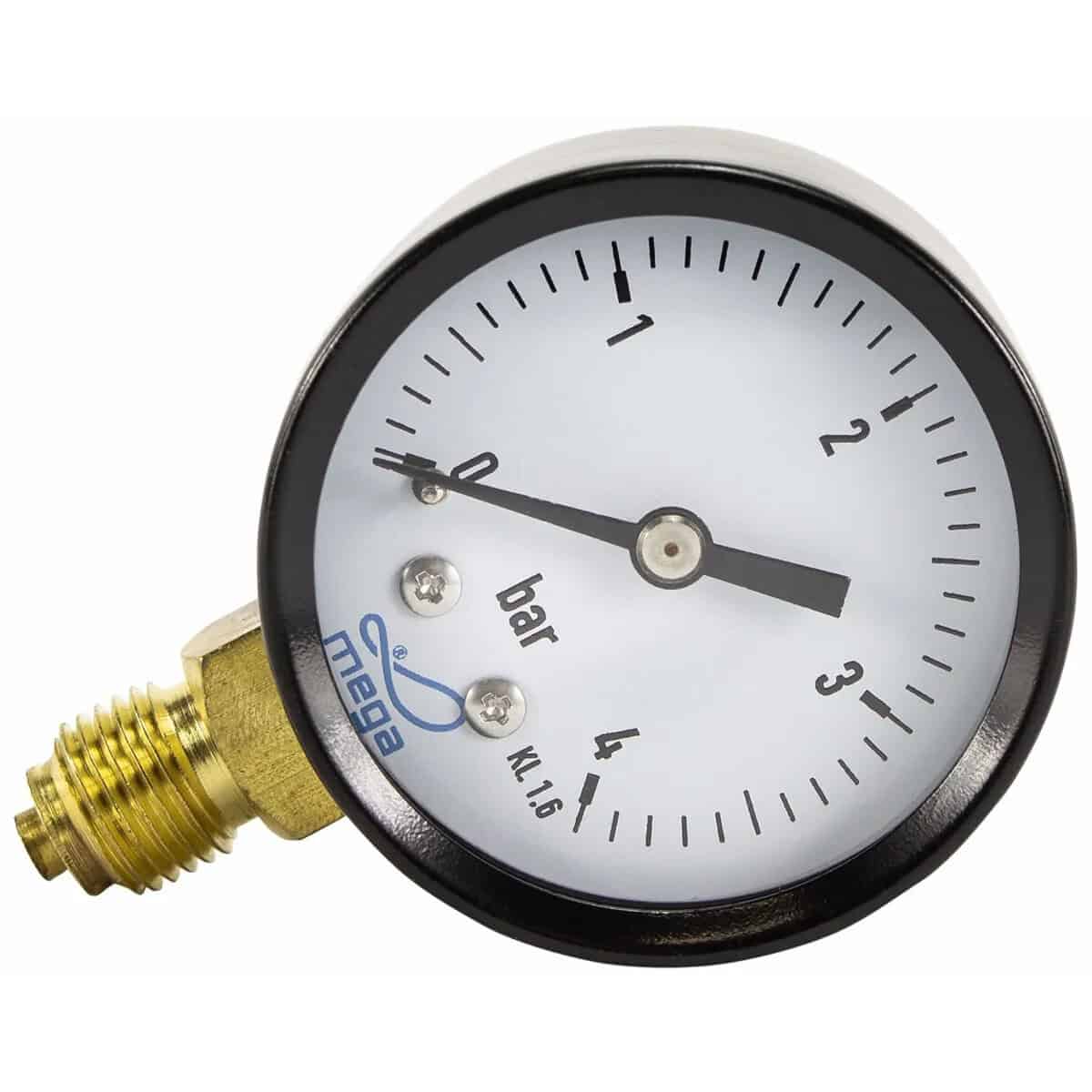 Indicateur de pression filtre à sable avec manomètre 0-4 bar pour installations de filtration de piscine.