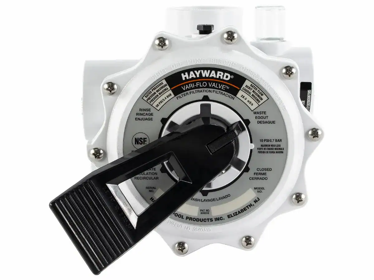 Vanne 6 voies Hayward pour filtre à sable Vari-flo SP715, modèle topmount.