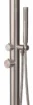 Douche extérieure en inox brossé pour piscine et jardin.