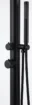 Douche extérieure moderne en inox noir mat pour piscine et jardin.