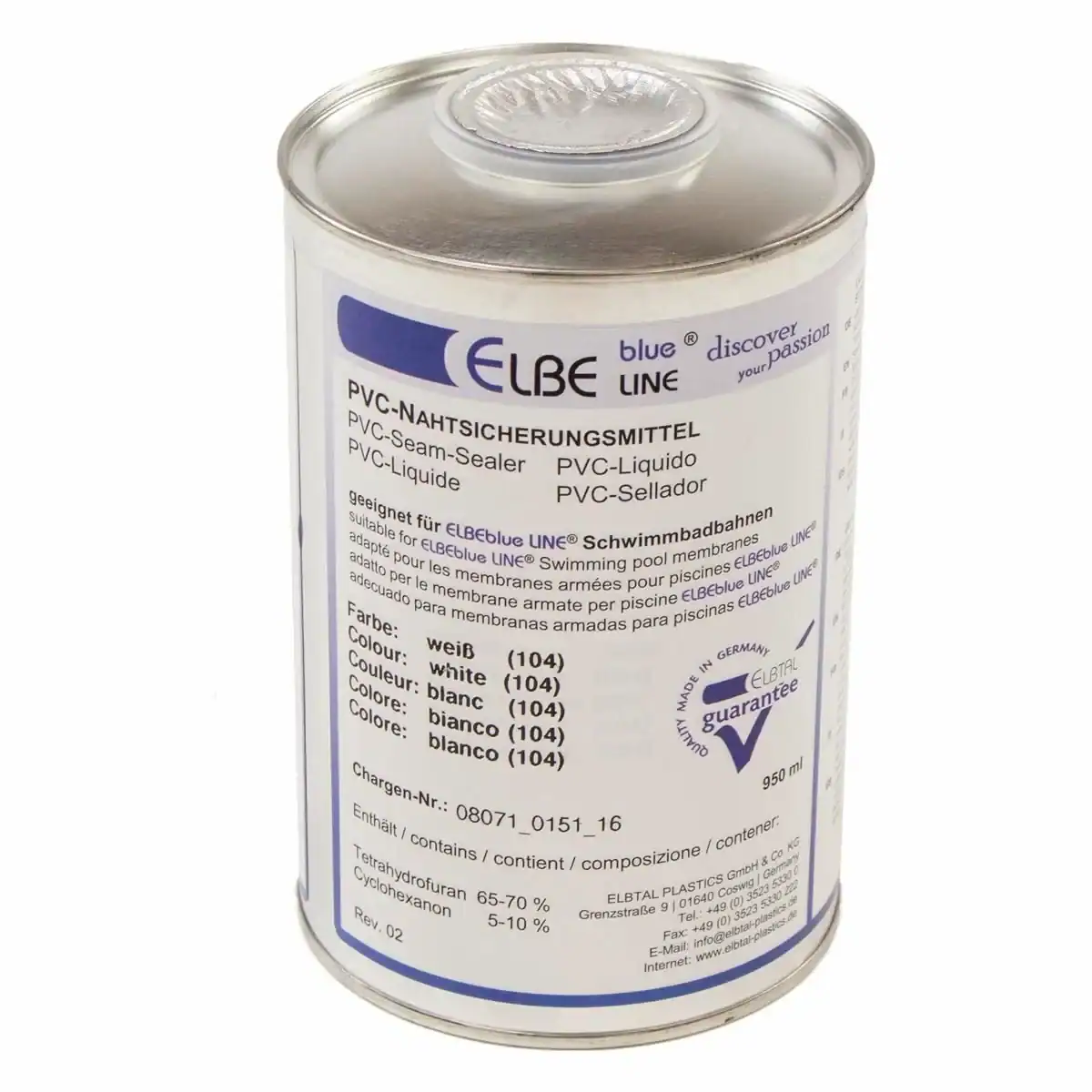Mastic d'étanchéité PVC pour piscine en boîte, adapté à l'étanchéité imperméable des piscines.
