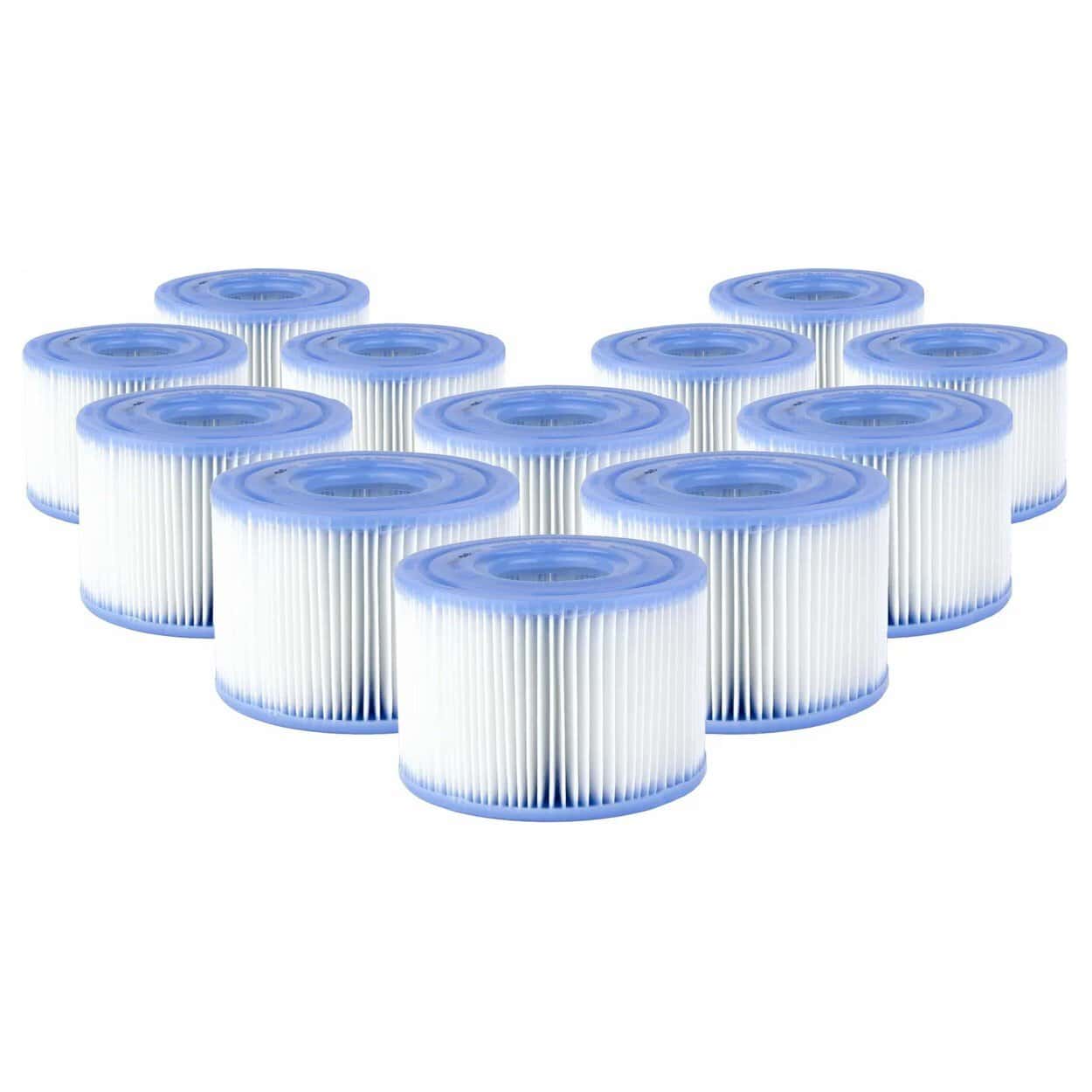 Cartouches de filtre pour filtre de piscine, set de 12, adaptées pour une eau propre et claire.