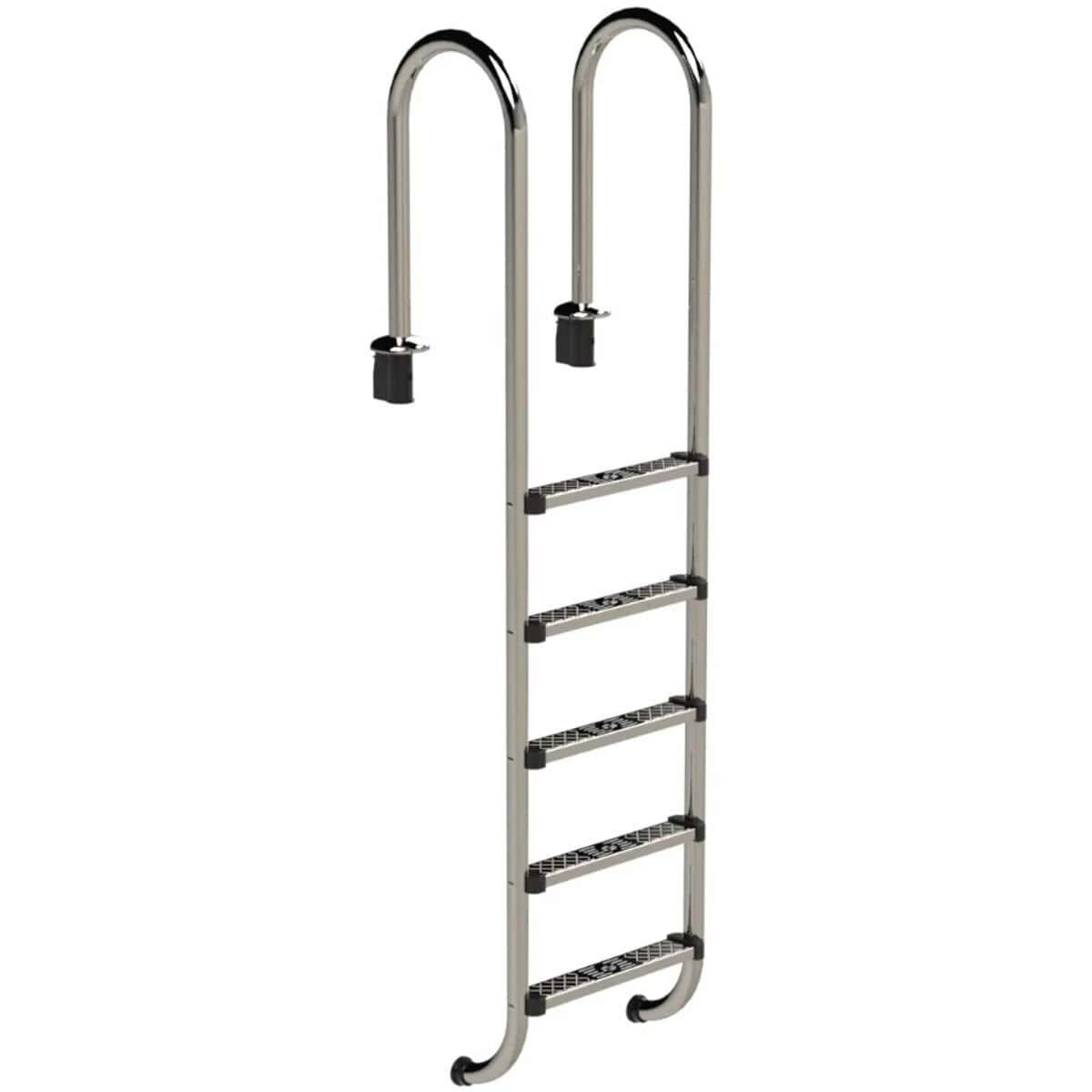 Escalier de sécurité inox pour piscine, 5 marches, adapté à la piscine IDEAL Muro.