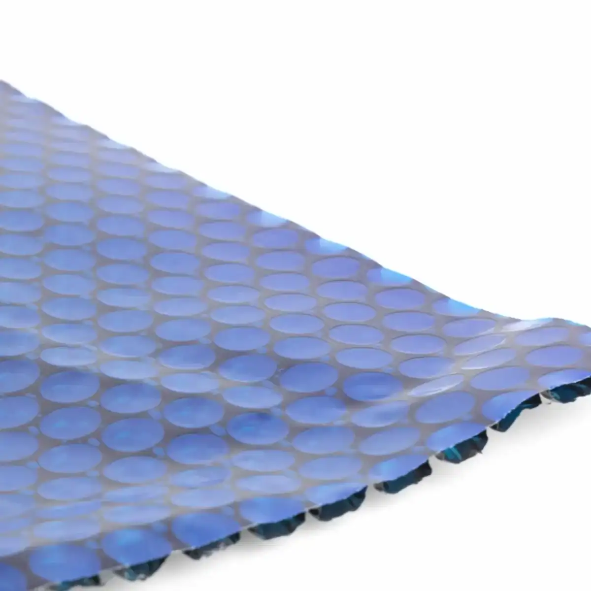 Bâche de piscine bleue à motif pour la finition et la protection de la piscine.