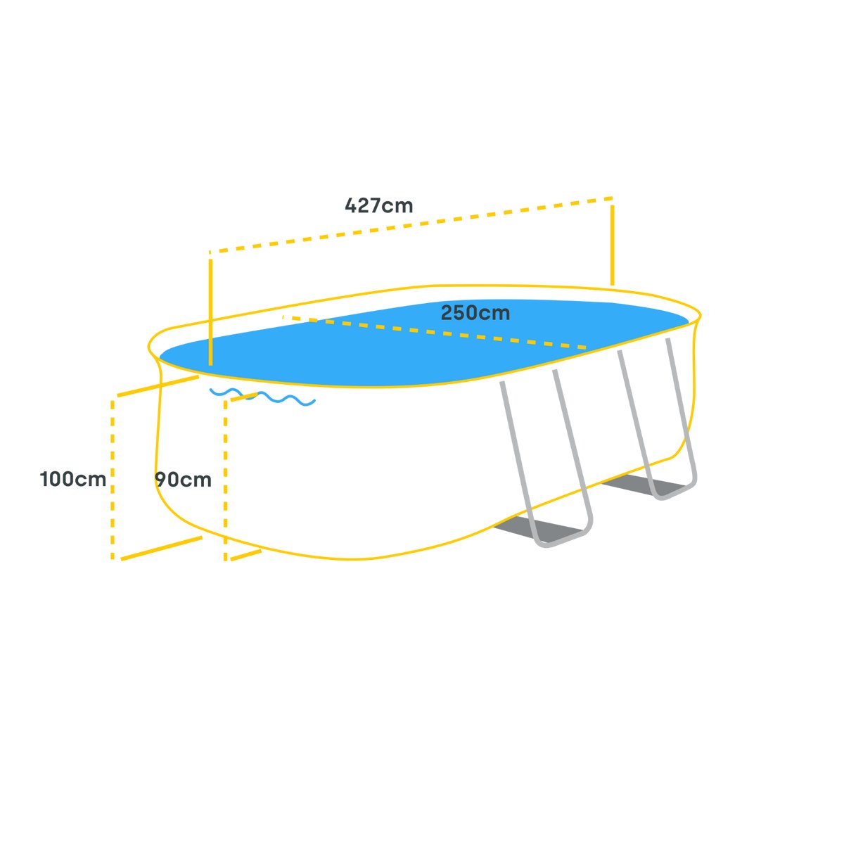 Piscine ovale Bestway Power Steel - 427 x 250 x 100 cm - avec pompe filtrante et accessoires