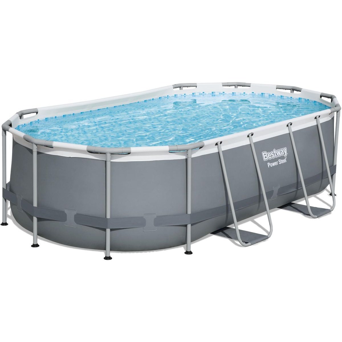 Piscine ovale Bestway Power Steel - 427 x 250 x 100 cm - avec pompe filtrante et accessoires