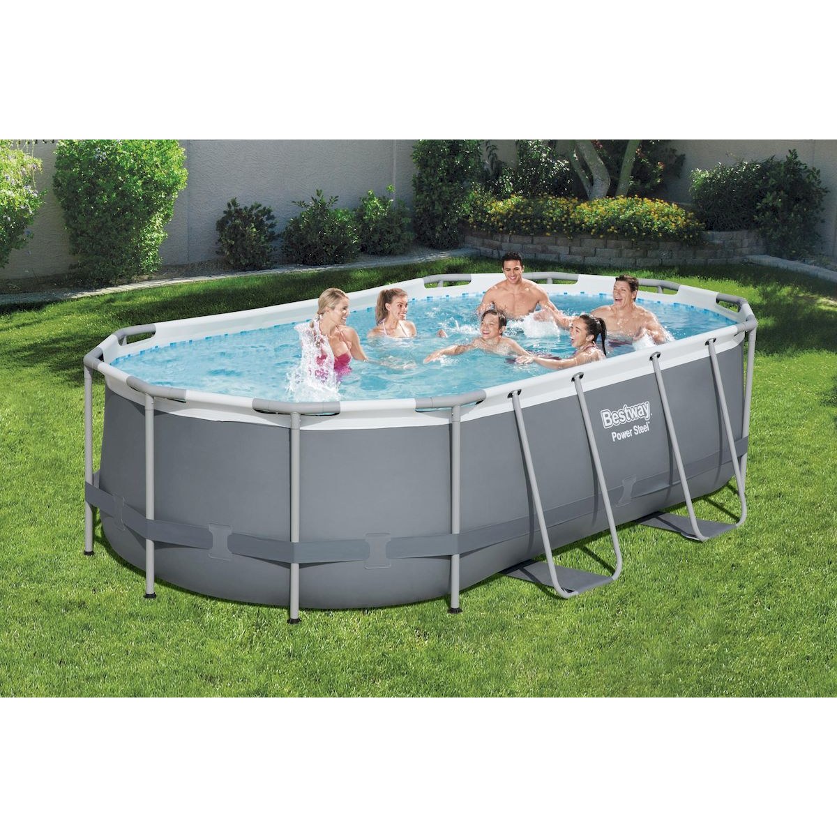 Piscine ovale Bestway Power Steel - 427 x 250 x 100 cm - avec pompe filtrante et accessoires