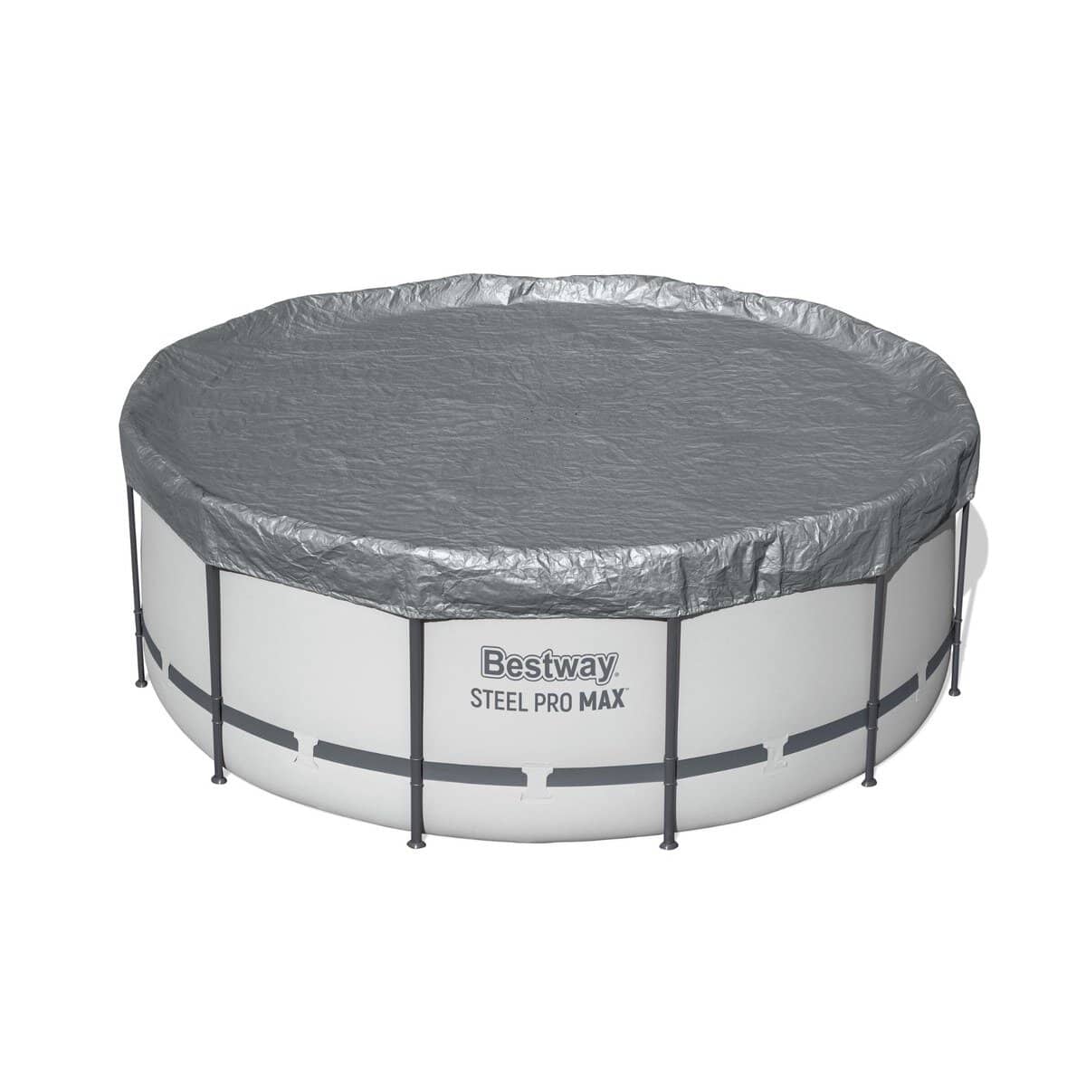 Piscine pliable en acier et polyester, idéale pour la fraîcheur estivale.
