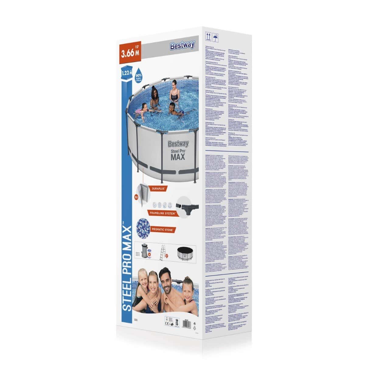 Piscine gonflable Bestway Steel Pro MAX avec accessoires.