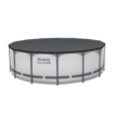 Piscine ronde robuste avec cadre solide et bâche de protection pour se rafraîchir en été.