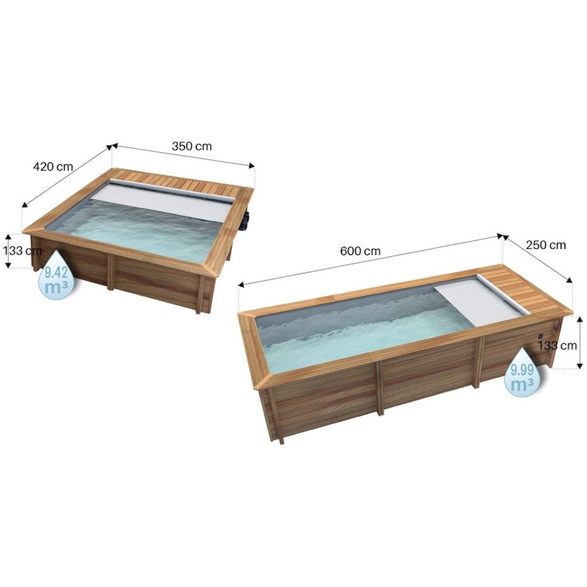 Piscine urbaine compacte BWT - 6.00 x 2.50 x 1.33 m - avec pompe de filtration