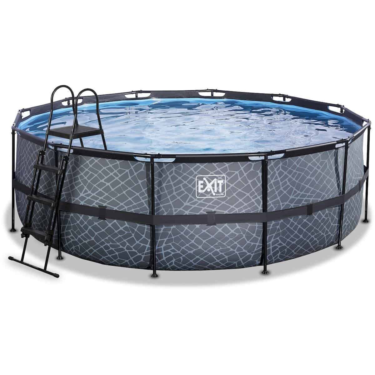 Piscine EXIT Stone - 427 x 122 cm - avec pompe à sable et échelle