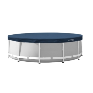 Piscine ronde Intex avec bâche de protection pour la fraîcheur estivale.