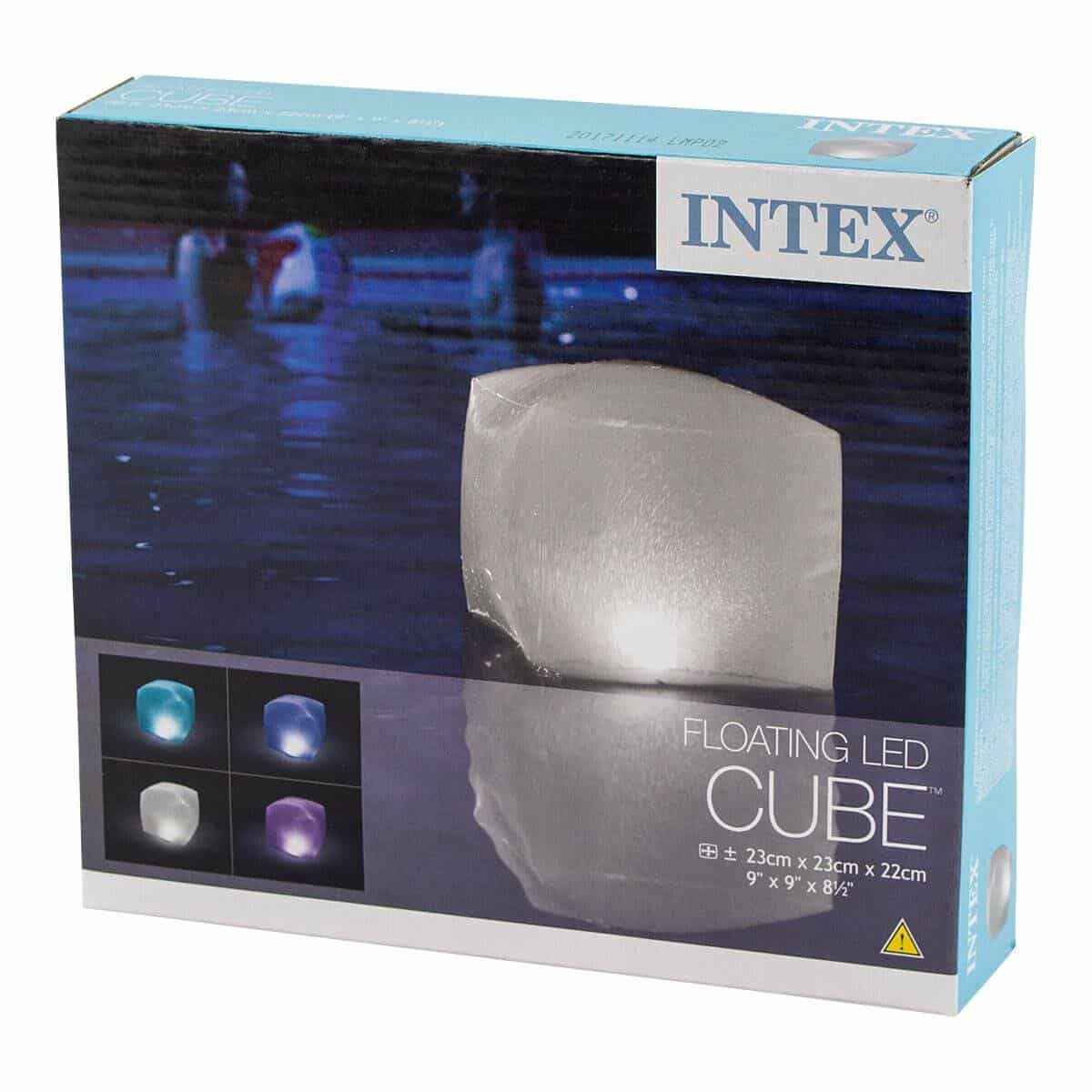 Cube flottant LED Intex pour l'éclairage de piscine, coloré et économe en énergie. Parfait pour l'ambiance.