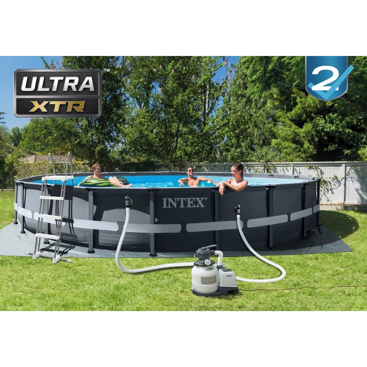 Piscine Intex Ultra XTR Frame - 610 x 122 cm - avec pompe à filtre à sable et accessoires